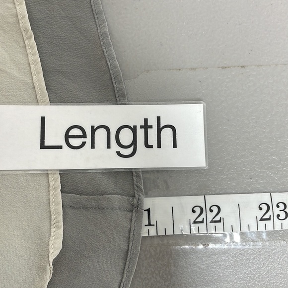 CLUB MONACO Skirt Gray White Silk Split Front Size 00 - Picture 8 of 10